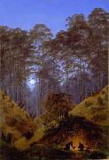 Tannenwald im Mondschein Caspar David Friedrich
